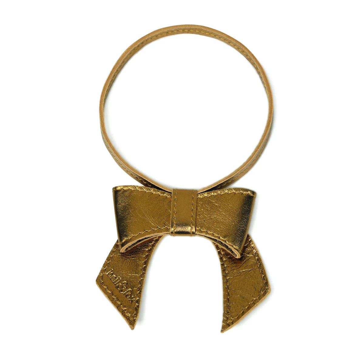 Bell & Fox Minnie Bow Bag Charm in Bronze Metallic Leather