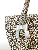 Bell & Fox Minnie Bow Bag Charm in Silver Leather