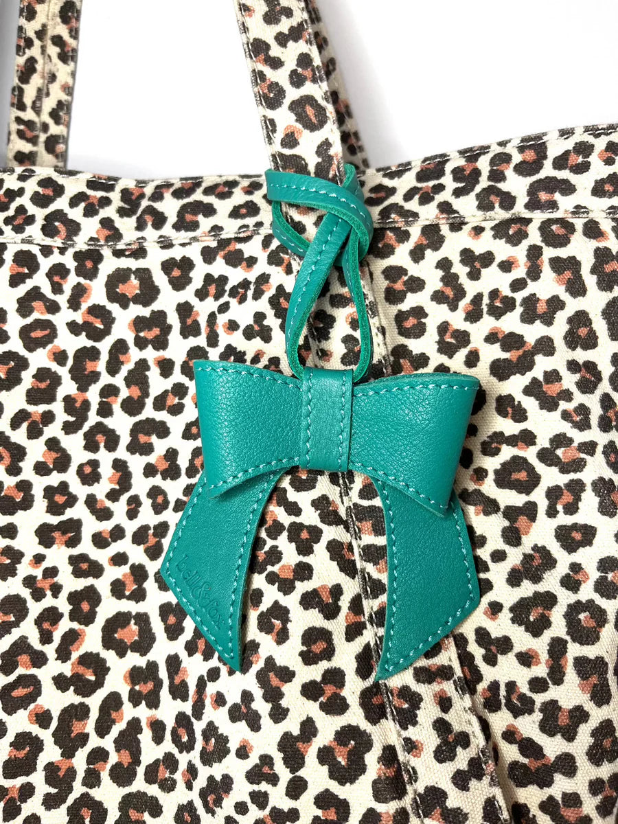Bell & Fox Minnie Bow Bag Charm in Teal Leather