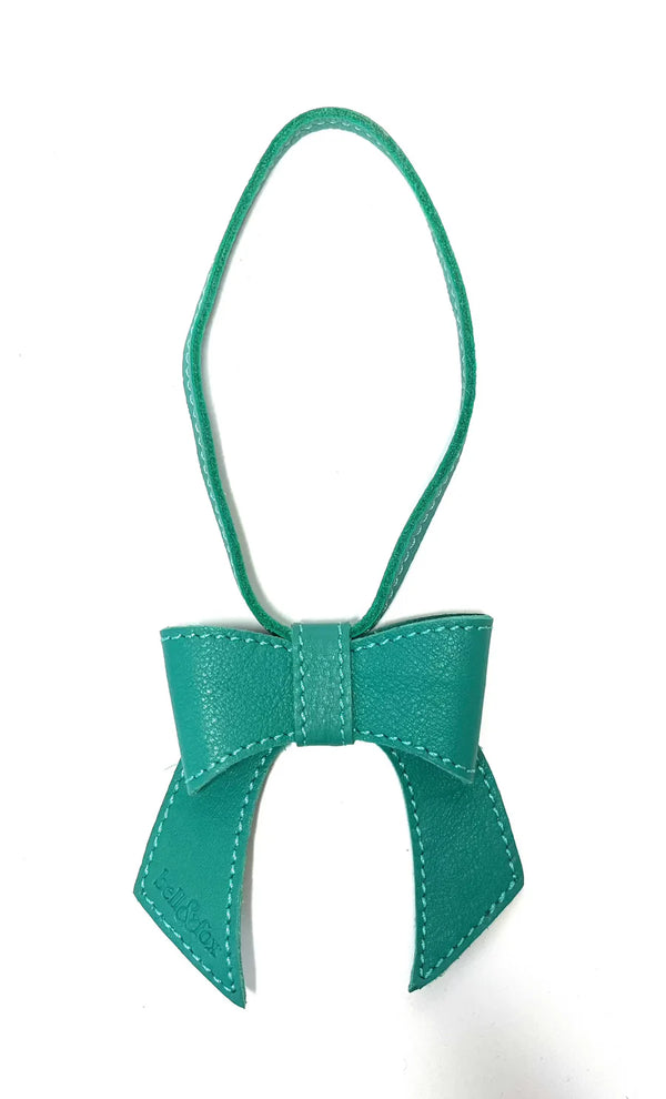 Bell & Fox Minnie Bow Bag Charm in Teal Leather
