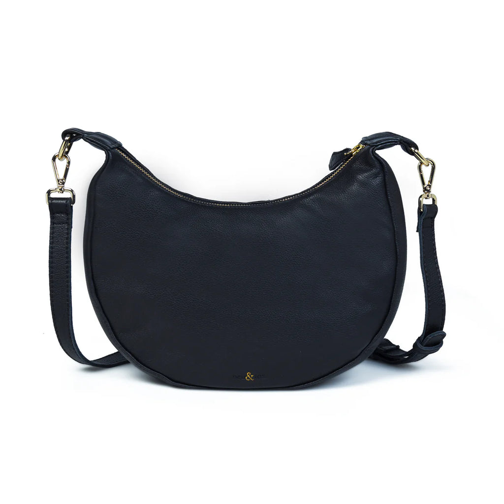 Bell & Fox ROBYN Hand Woven Crossbody Bag - Black Leather