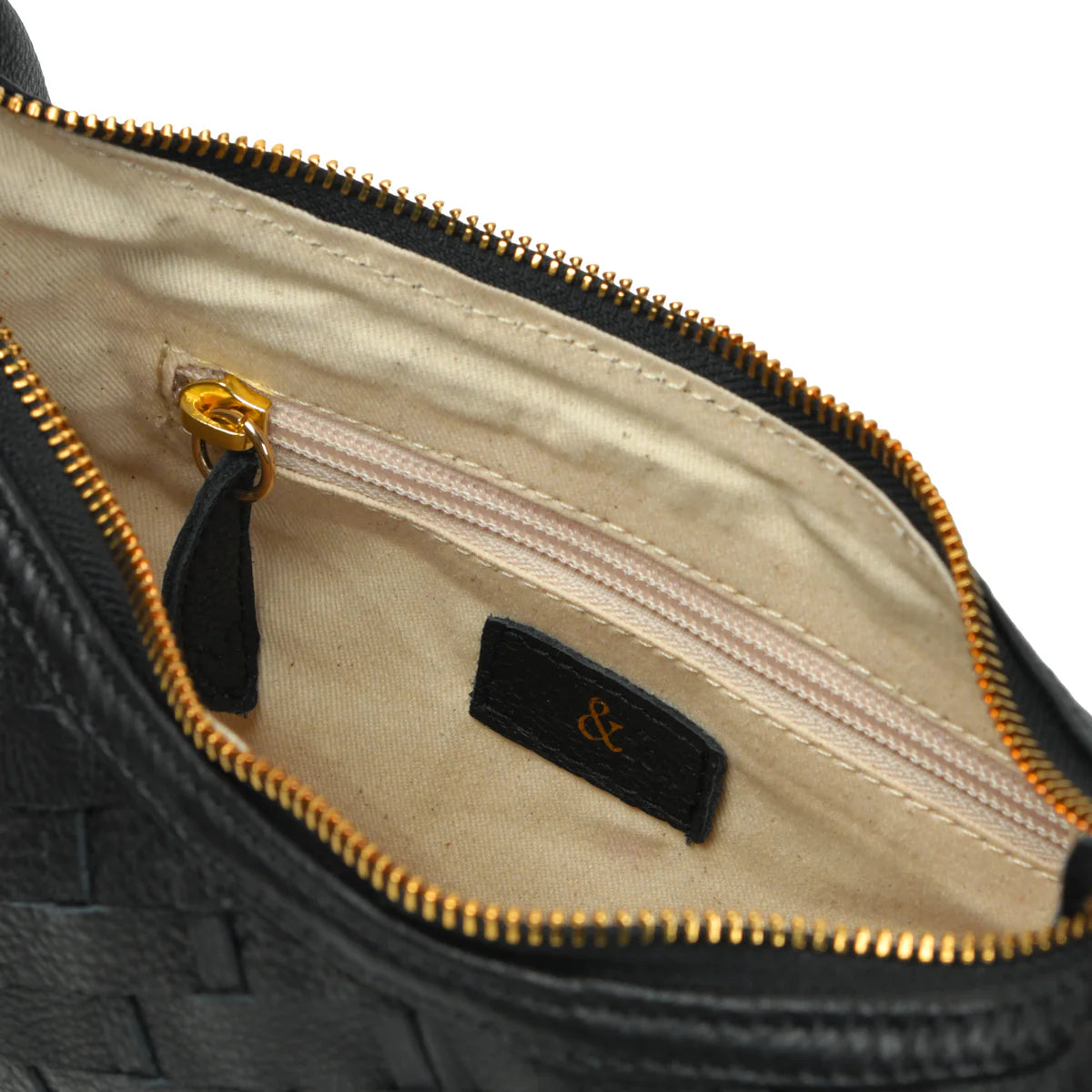 Bell & Fox ROBYN Hand Woven Crossbody Bag - Black Leather