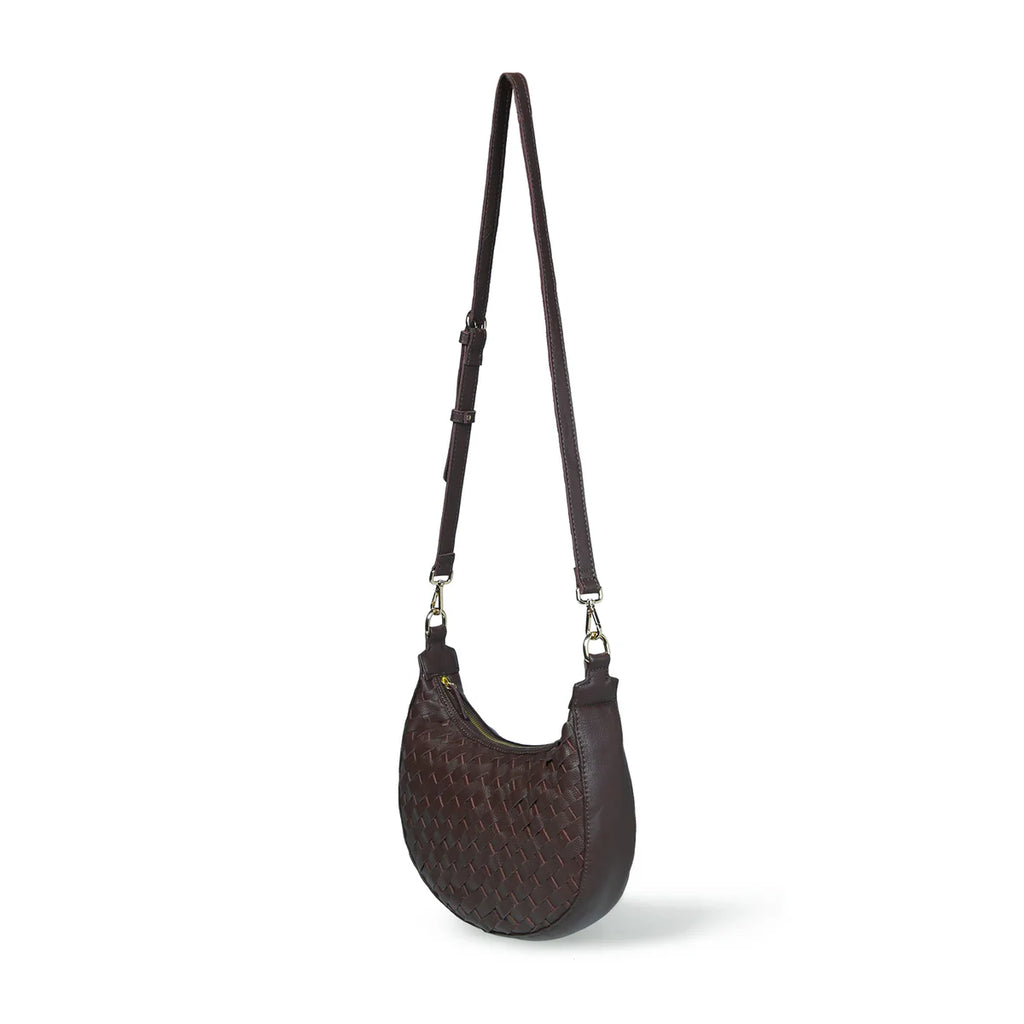 Bell & Fox ROBYN Hand Woven Crossbody Bag - Chocolate Brown