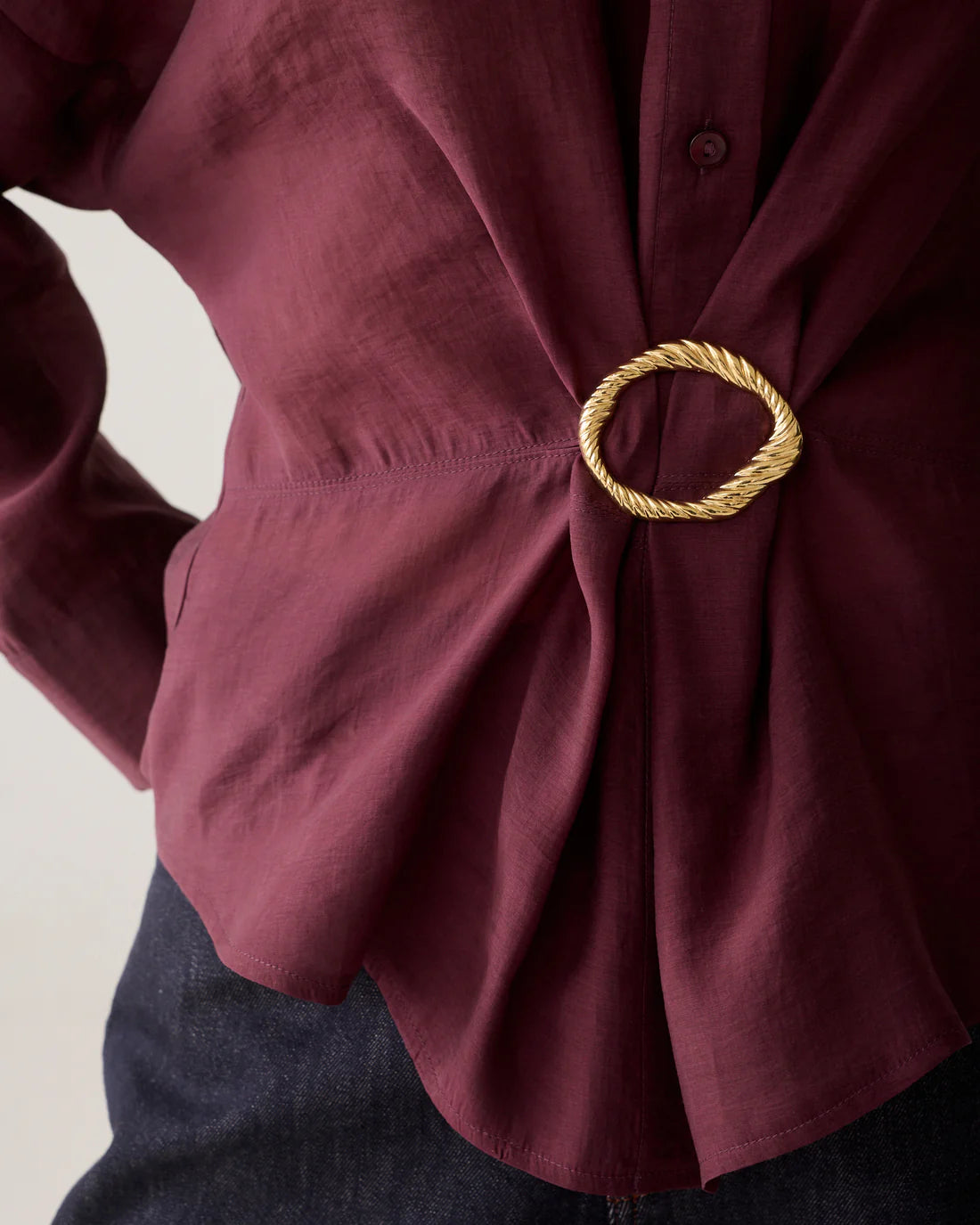 Summum Woman Lyocell Blouse in Dark Burgundy