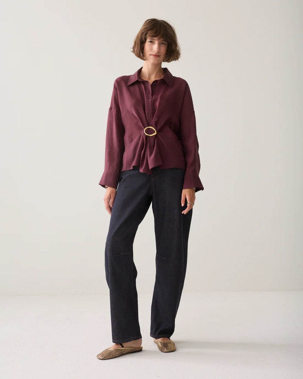Summum Woman Lyocell Blouse in Dark Burgundy