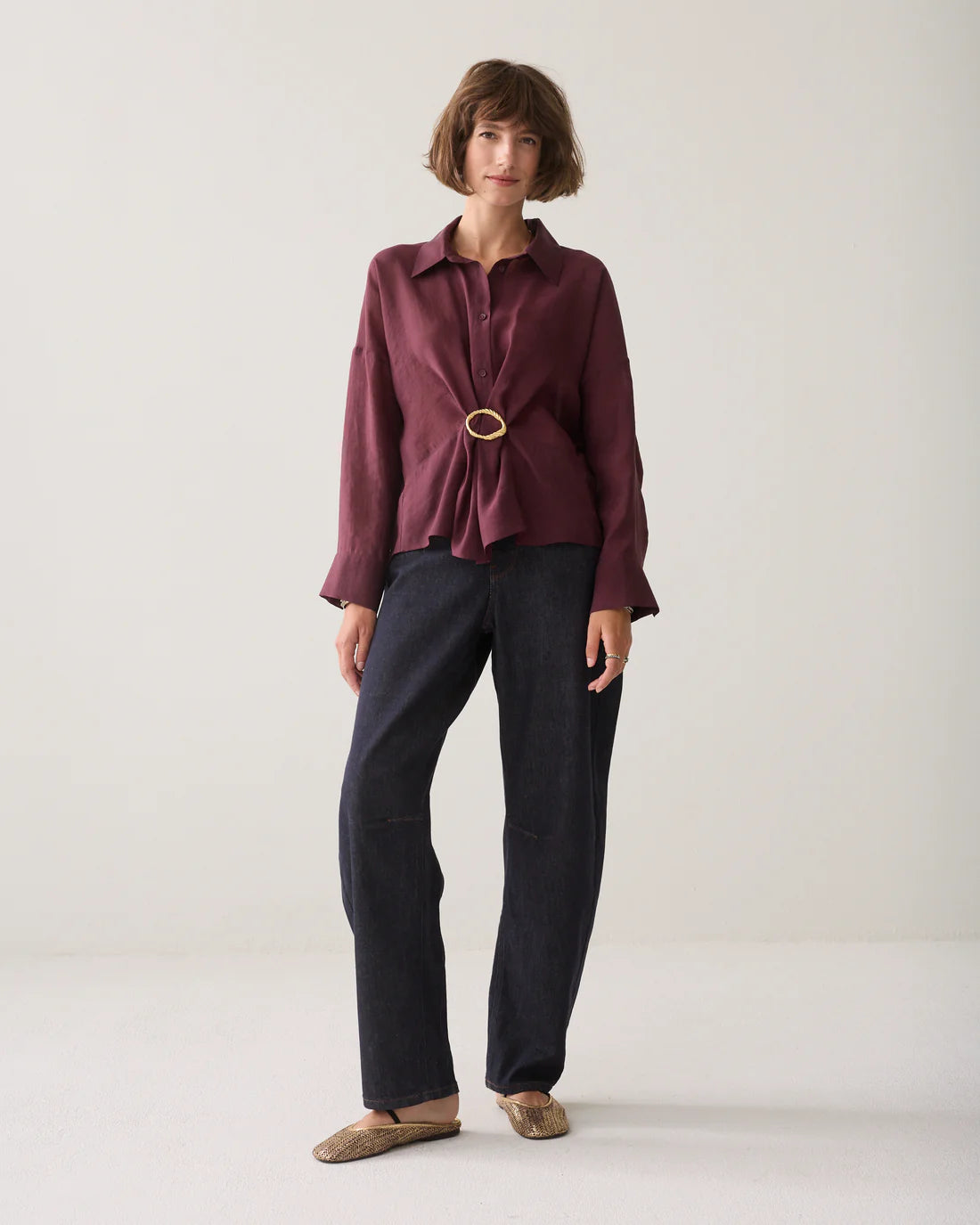 Summum Woman Lyocell Blouse in Dark Burgundy