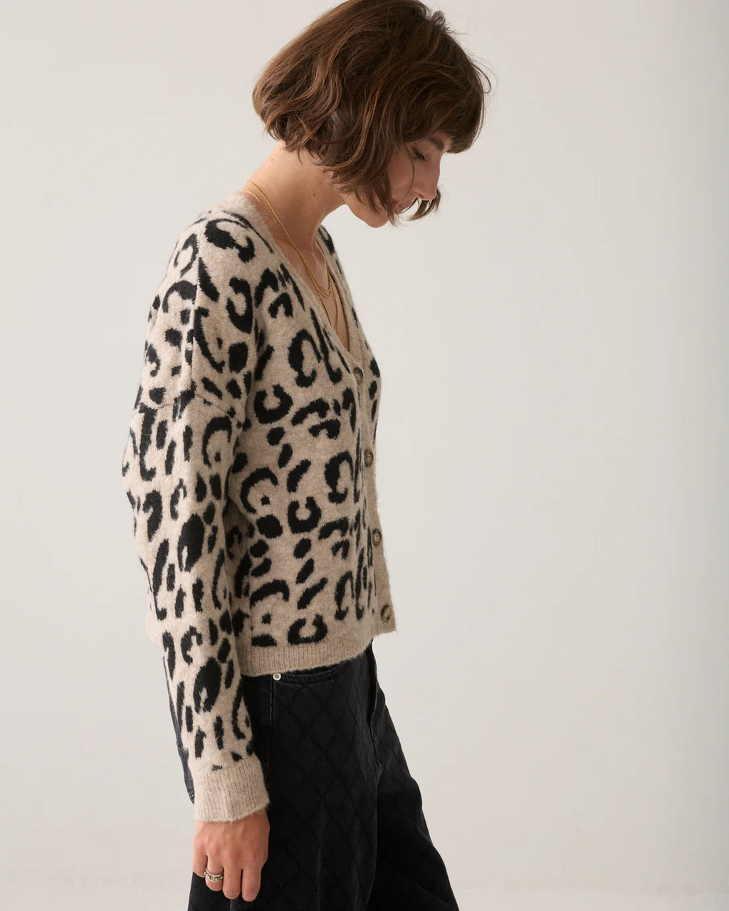 Summum Woman Cardigan in Light Taupe