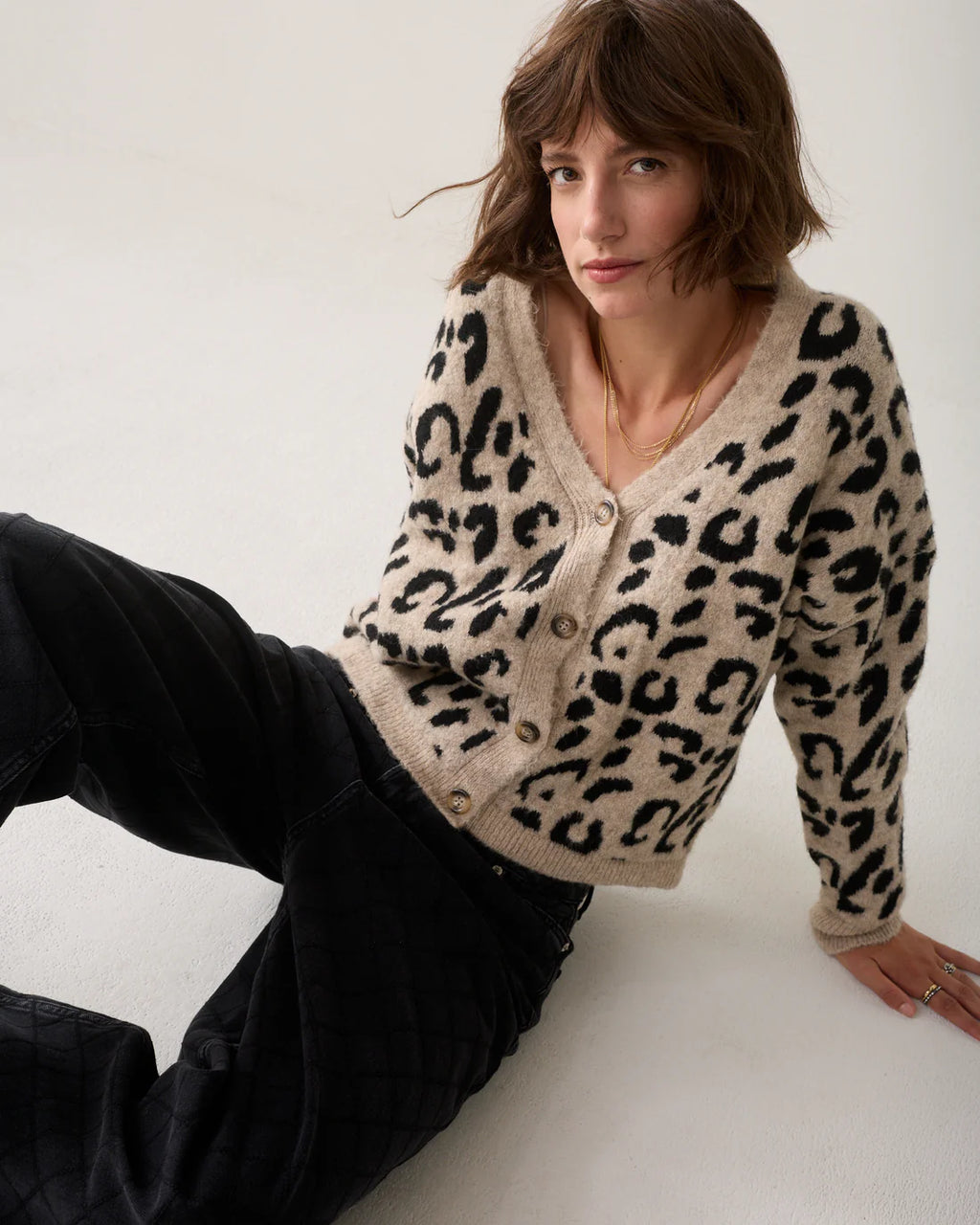 Summum Woman Cardigan in Light Taupe