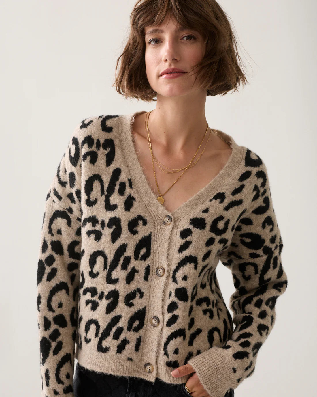 Summum Woman Cardigan in Light Taupe