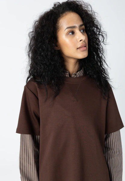 Coster Copenhagen Billie T-Shirt in Chocolate Brown