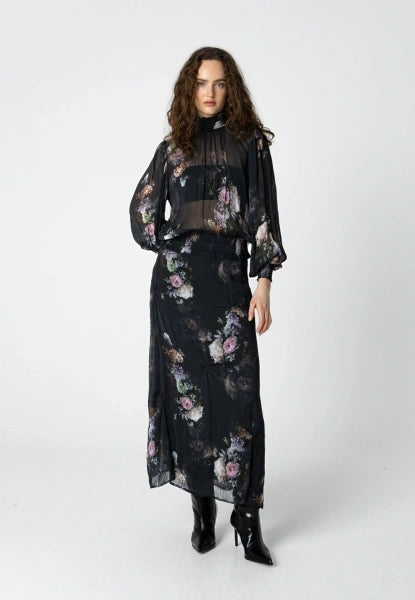 Coster Copenhagen Mesh Blouse in Vintage Floral Print