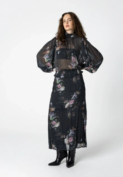 Coster Copenhagen Mesh Blouse in Vintage Floral Print