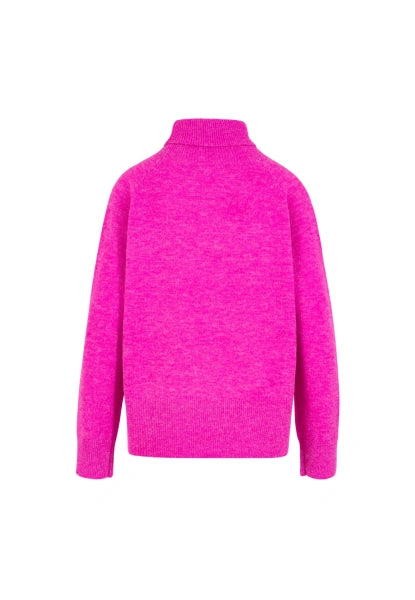 Coster Copenhagen Comfy High Neck Knit in Hot Pink