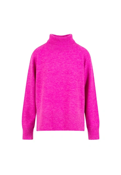 Coster Copenhagen Comfy High Neck Knit in Hot Pink