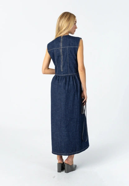 Coster Copenhagen Denim Dress in Dark Blue