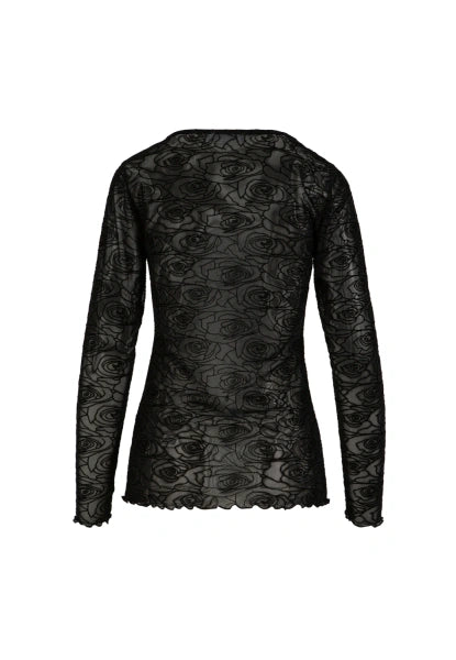 Coster Copenhagen Heart Eve Mesh Top with Black Roses