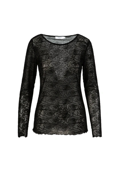 Coster Copenhagen Heart Eve Mesh Top with Black Roses