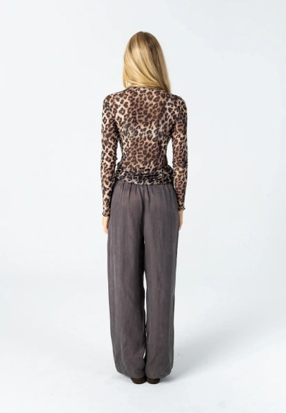 Coster Copenhagen Heart Eve Mesh Turtleneck in Leo Print