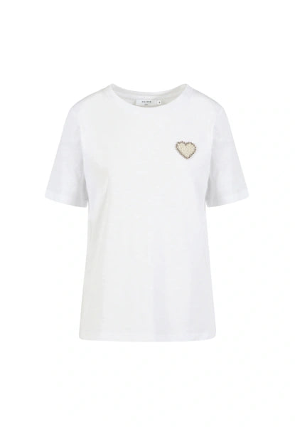 Coster Copenhagen Beaded Heart T-Shirt in White