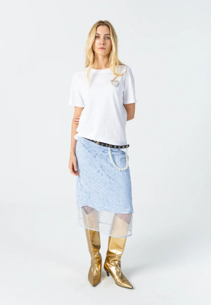 Coster Copenhagen Beaded Heart T-Shirt in White