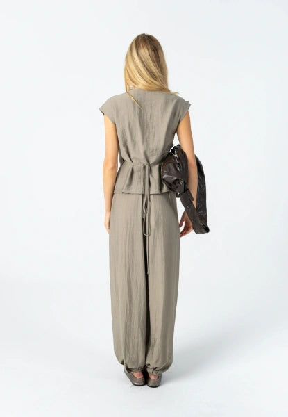 Coster Copenhagen Sille Fit Volume Pant in Sage Green