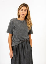 Coster Copenhagen Heart Lightning Mid Sleeve T-Shirt in Washed Grey - CCH1202-254