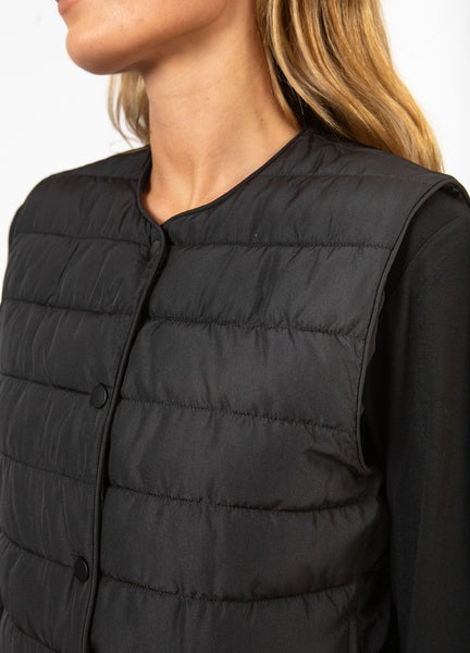 Coster Copenhagen Heart Asta Quilted Vest in Black - CCH6139-254