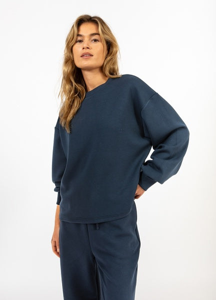 Coster Copenhagen Heart Billie Round-Neck Sweatshirt in Navy - CCH1318-254