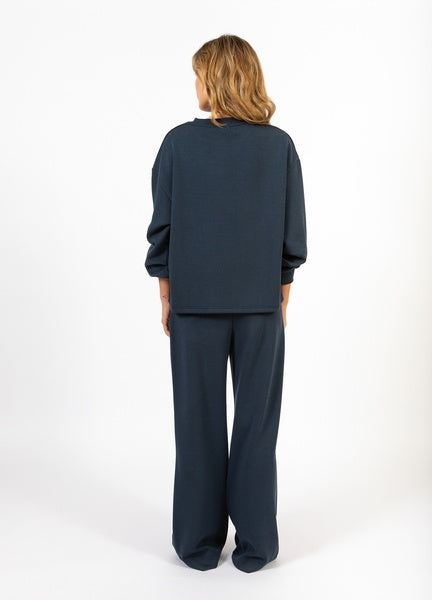 Coster Copenhagen Heart Billie Round-Neck Sweatshirt in Navy - CCH1318-254