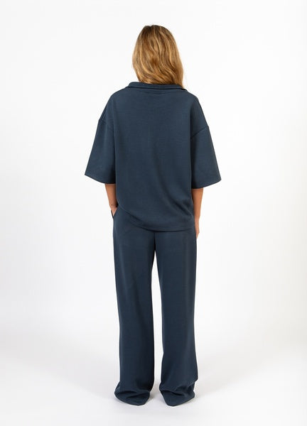 Coster Copenhagen Heart Billie Zip T-Shirt in Navy - CCH1319-254