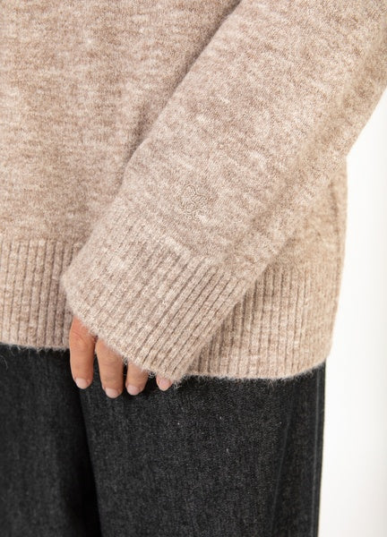 Coster Copenhagen Heart Emerie Polo Sweater in Sand Melange - CCH2238-254