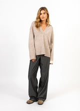 Coster Copenhagen Heart Emerie Polo Sweater in Sand Melange - CCH2238-254