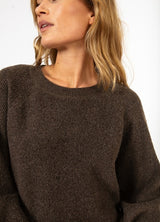Coster Copenhagen Heart Emma Round-Neck Sweater in Chocolate Melange - CCH2187-254