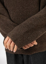 Coster Copenhagen Heart Emma Round-Neck Sweater in Chocolate Melange - CCH2187-254