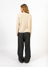 Coster Copenhagen Heart Emma Round-Neck Sweater in Creme - CCH2187-254