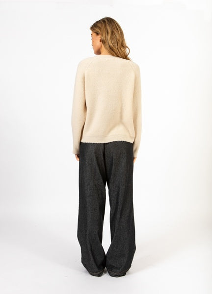Coster Copenhagen Heart Emma Round-Neck Sweater in Creme - CCH2187-254