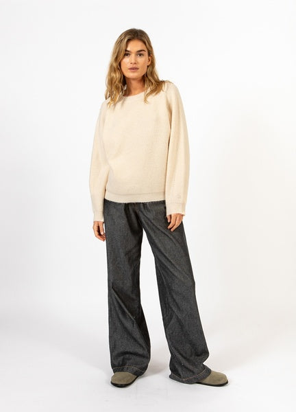 Coster Copenhagen Heart Emma Round-Neck Sweater in Creme - CCH2187-254