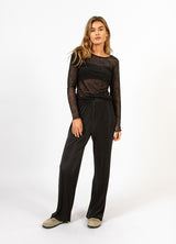 Coster Copenhagen Heart Eve Mesh Blouse in Black Velvet Spots - CCH1178-254