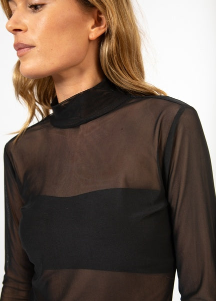 Coster Copenhagen Heart Eve Mesh Turtleneck in Black - CCH1175-254