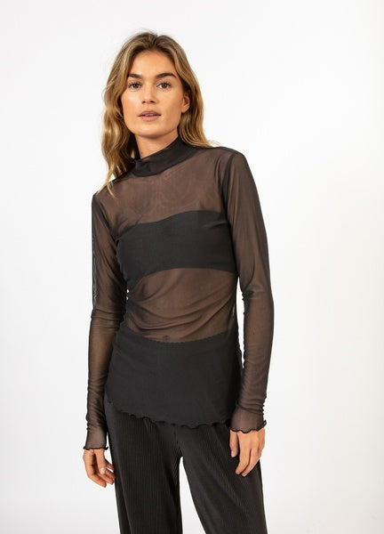 Coster Copenhagen Heart Eve Mesh Turtleneck in Black - CCH1175-254