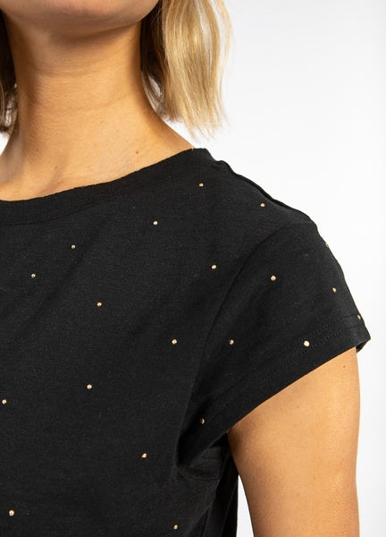 Coster Copenhagen Heart Stud Tee in Black - CCH1206-255