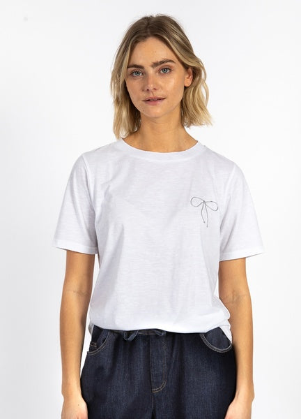 Coster Copenhagen Heart Tiny Bow Tee in White - CCH1205-255