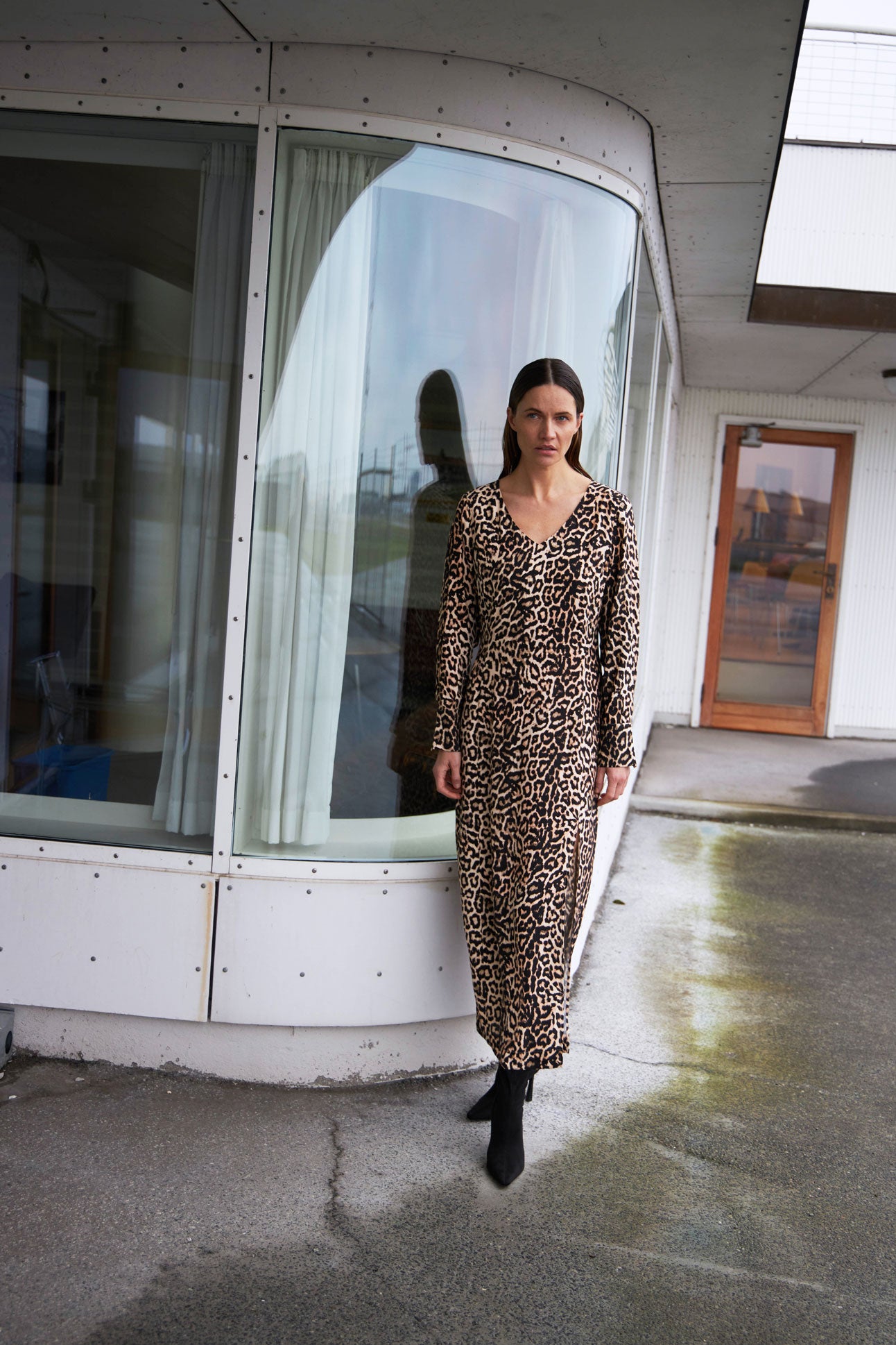 Coster Copenhagen Midi Dress-Leopard Print-244-5404