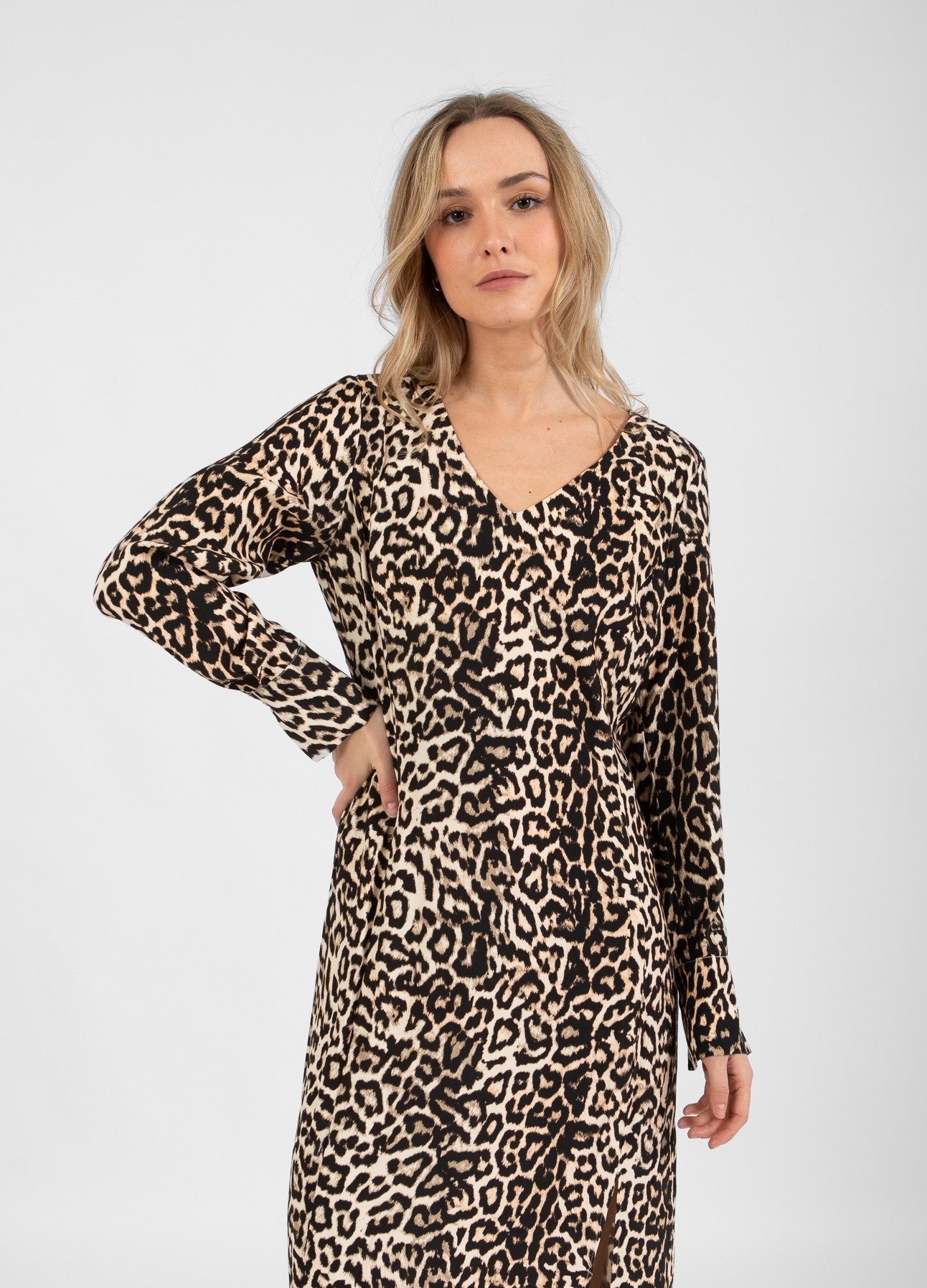 Coster Copenhagen Midi Dress-Leopard Print-244-5404
