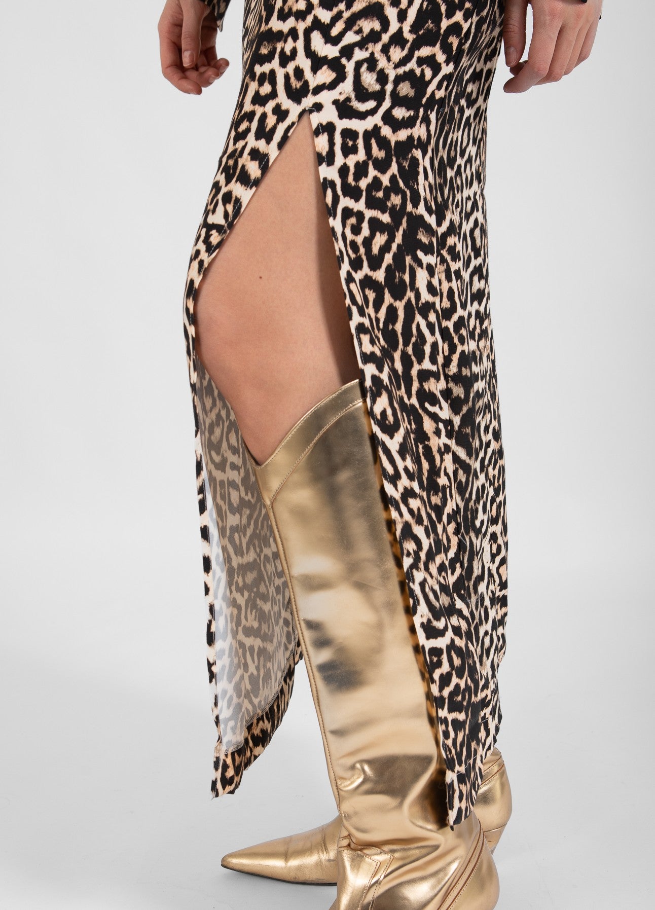Coster Copenhagen Midi Dress-Leopard Print-244-5404