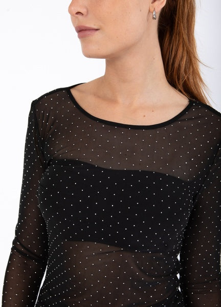 Coster Copenhagen Heart Black Simili Eve Mesh Blouse - CCH1148-255