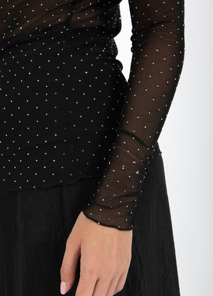 Coster Copenhagen Heart Black Simili Eve Mesh Blouse - CCH1148-255