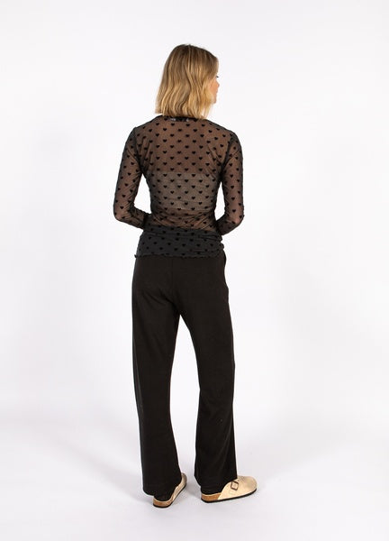 Coster Copenhagen Heart Black Velvet Heart Eve Mesh Blouse - CCH1148-255