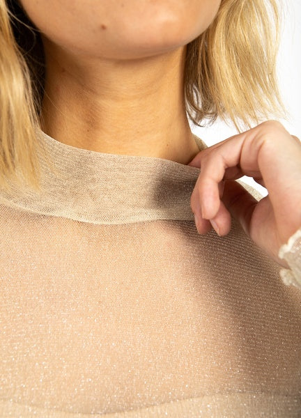 Coster Copenhagen Heart Off White Glitter Eve Mesh Turtleneck - CCH1175-255