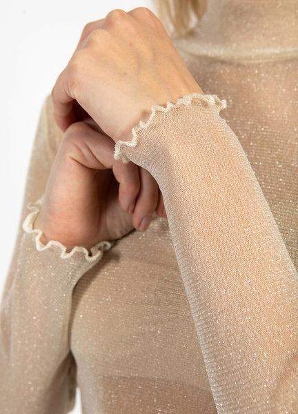 Coster Copenhagen Heart Off White Glitter Eve Mesh Turtleneck - CCH1175-255